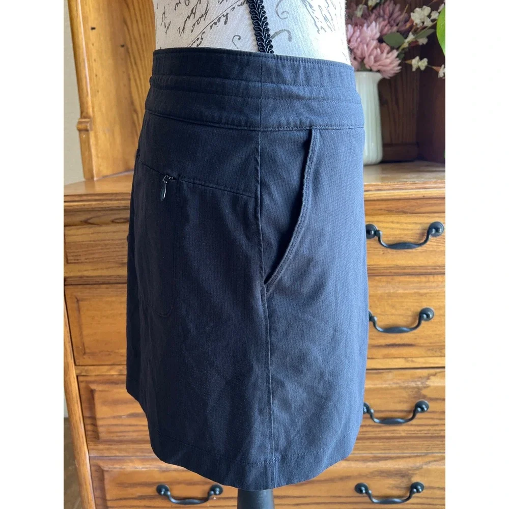 Prana Halle Skort Womens 8 Black Ripstop Hiking Golf Athletic Skirt Shorts